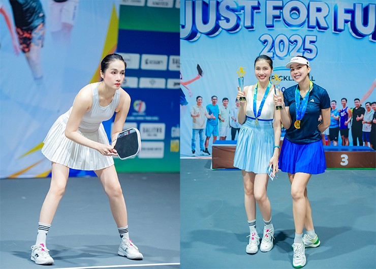 Lê Thu An chơi Pickleball